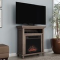 Hastings Home Electric Fireplace TV Stand, 29" Freestanding Console with Shelf, Faux Logs and LED Flames 656834RPD